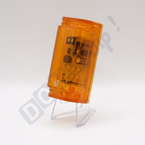 Feu clignotant à LED orange pour motorisation portail ou garage – Alimentation 12-24V AC/DC – Étanche IP54 – Signalisation lumineuse – V2 Electronica (1/2)