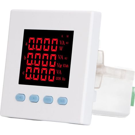 Weißer 3-Phasen-Multifunktions-Stromzähler, 9600 bps, hochpräzise, LCD-ABS-Display, AC220V (1/5)