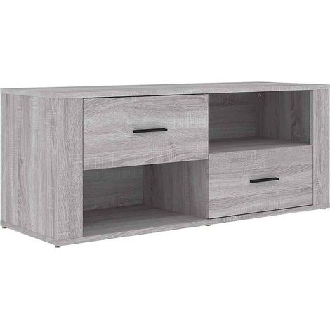 vidaXL Mueble de TV madera contrachapada gris Sonoma 100x35x40 cm (1/2)