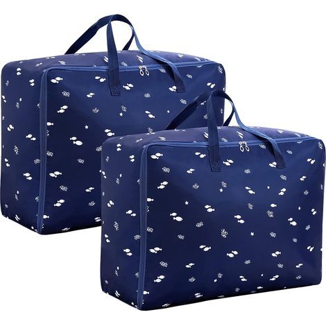 2 Pièces 105L Grand Sac Rangement Vetement, étanche Sac de Rangement Sous Lit en Tissu Oxford, Pliable Grande Capacité pour Couette, Oreillers, Jouets, Vestes, Literie, Idéal Déménagement & Voyage (1/5)