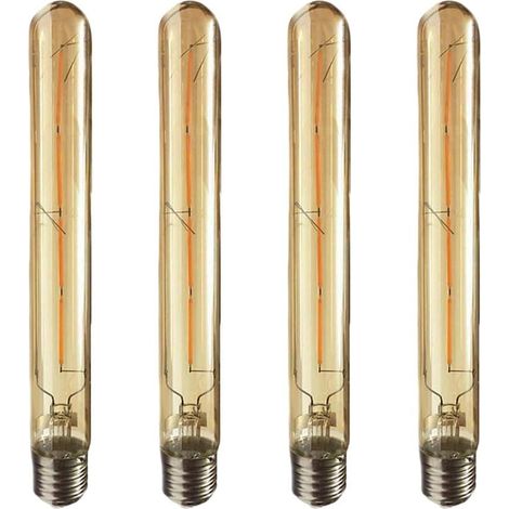 Lot de 4 E27 Edison Ampoules à LED Lampe Filament Décorative 40W AC 220-240V Blanc Chaud 2700K Idéal pour Nostalgie et Eclairage Antique, Verre ambré (1/5)