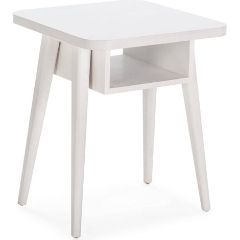 Table basse 50 x 50 x 60 cm Bois - Blanc (1/3)