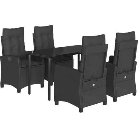 Maison Exclusive - Set de muebles jardín 5 pzas con cojines ratán (1/5)