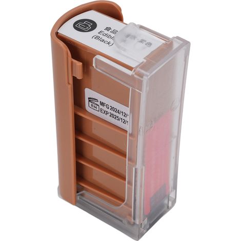 Cartouche d'encre pour imprimante alimentaire Recharge jet d'encre portable Noir Plastique 75x42mm 3500 utilisations Café Pâtisserie (1/5)