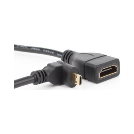 Micro HDMI Male to HDMI Female Adapter Cable, Curved Downward, Short High-Definition Micro HDMI Cable for Connecting a Mobile Phone to a Television (1/5)