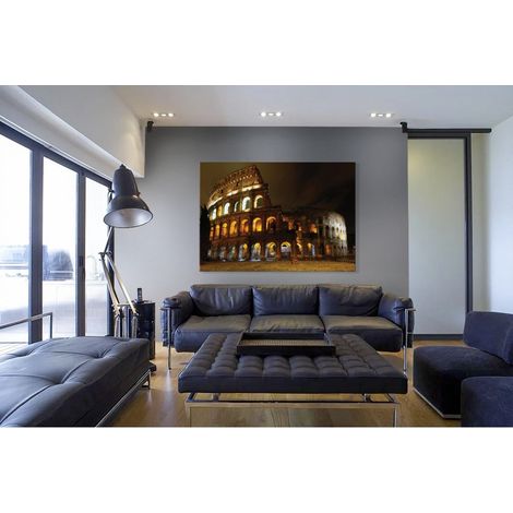 Colosseo Roma night - Tableau Canvas sur châssis en bois - Dimension : 140x100 cm (1/5)