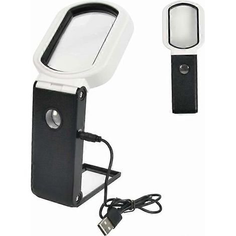 5-fache/25-fache LED-Tischlupe mit Ständer und Klappfuß, beleuchteter Leselampe, 3 Modi, LED-Lupe zum Lesen, Reparieren und Nähen – 85 (1/5)