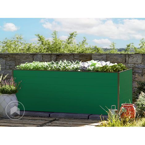 GFP Huerto urbano Jardinera Aluminio Christina - 195 x 99 x 77 cm Estructura estable y resistente a la intemperie con perfiles de cámara hueca de aluminio - verde - Hecho en Austria (1/3)