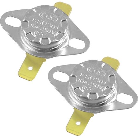 sourcing map Temperature Controlled Ceramic Thermostat KSD301 185 °F Nc 2Pcs (1/2)