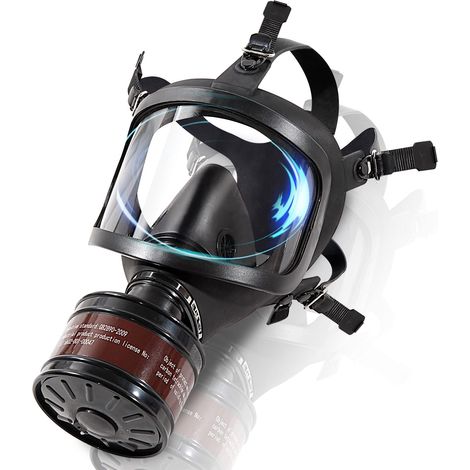 Masque à gaz de survie – Respirateur tactique intégral 40 mm à filtre charbon actif anti-poussière, vapeurs et produits chimiques (1/5)