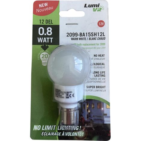 Ampoule LED : Blanc chaud - 15SH 12 DELS