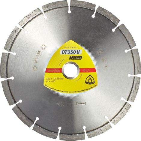 Klingspor DT 350 U Diamanttrennscheiben, 125 x 2,4 x 22,23 mm 9 Segmente 33 x 2,4 x 10 mm, Standardverzahnung