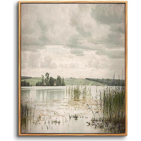 Leinwandbild Vintage Holzrahmen Esrumsee-Rahmen Holz 60L x 40B cm (1/5)