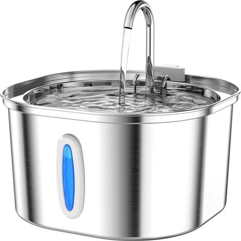 Irovami PEKTACO - Fontaine à eau pour chats et chiens, acier inoxydable, 3,2 litres (1/5)