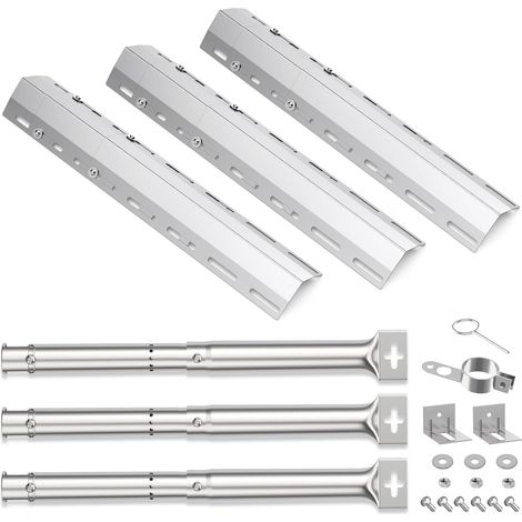 Tube de Brûleur Réglable pour Barbecue,Pièces de Rechange de Universal Barbecue Brûleur en Acier Inoxydable,Brûleur Universel de Tube réglables (45629+42204-3PC, 30 à 72 CM) (1/5)