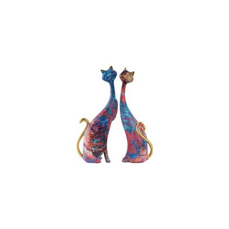 Set of 2 Resin Cat Statues for Home, Office, Hotel, Library, Office Decoration, 24 cm Height (1/4)
