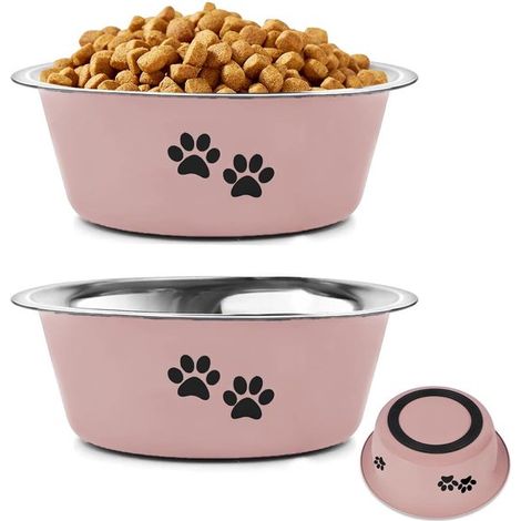 Hundenapf-Set – rutschfest – für kleine und große Hunde – 2-teilig – Edelstahl (1/5)