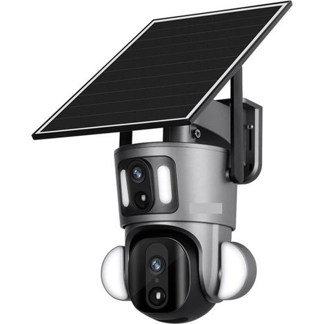 Caméra de sécurité à Domicile 9W 2K Double écran 4G caméra Solaire extérieure 4MP PTZ Double détection PIR Double Liaison vidéo Suivi Automatique caméra de vidéosurveillance(4MP 4G No Card) (1/5)