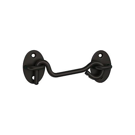 Scheunentorriegel – 2er-Pack, schwarz, 10 cm Haken- und Ösenriegel, robuste Gittertürriegel, Türschlösser aus Edelstahl