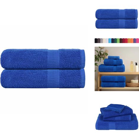 Serviettes de douche 2 pcs bleu 70x140 cm 360 g/m² 100% coton - Serviette De Douche - Serviettes De Douche - Serviette - Serviette De Bain (1/5)