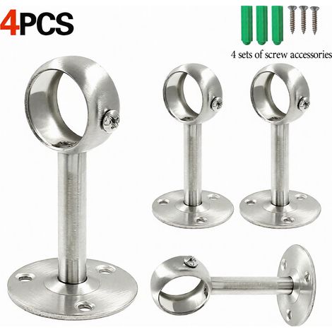 Supports de meubles, supports de tringle à rideaux robustes, crochets de tringle à rideaux, adaptés aux tringles à rideaux de 3,2 cm, lot de 4. (1/5)
