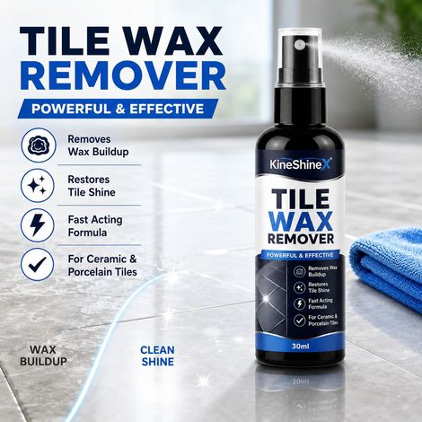 KineShineX tile wax remover powerfully dissolves stubborn wax layers and dirt, quickly restoring tiles to a clean state. (1/4)