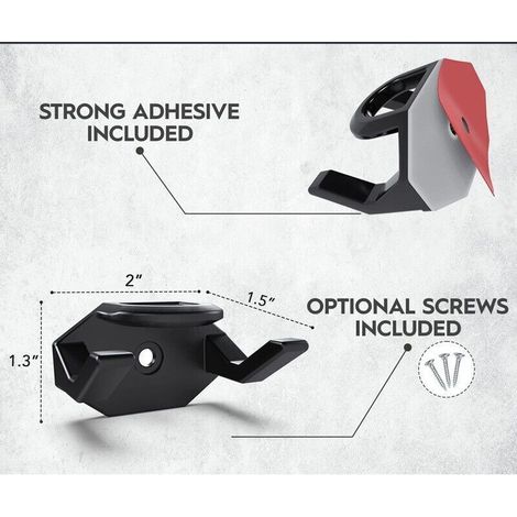 Porte-casquette Autocollante, Lot De 6 Casquettes Support Noir, Porte-chapeaux Muraux Sans Perçage, Fixation Solide, Convient Pour Le Rangement Des Lunettes De Soleil. (1/3)