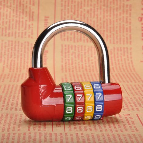 Cadenas à combinaison rouge à 4 chiffres pour valise avec fermeture éclair pour maquillage - Sans clé - Idéal pour les escape games - Cadenas numérique