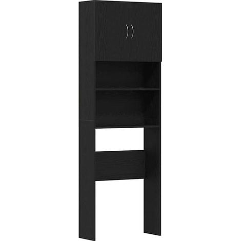 Meuble sous-lave-linge en chêne noir, 64 x 24 x 190 cm (1/5)