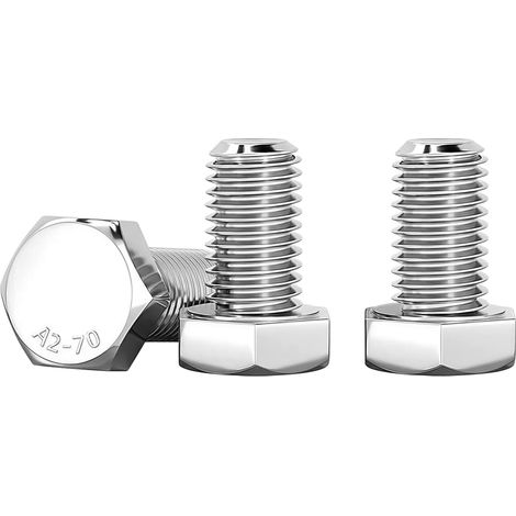 10 Pièces Boulons Hexagonaux M8 X 10mm Argent Acier Inoxydable A2 V2A Haute Résistance Boulon à TêTe Hexagonale DIN 933 Vis Inox Pour Meubles, Automobile Et Machinerie (1/5)