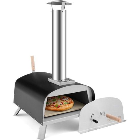 Tragbarer outdoor pizzaofen holzbefeuerter hinterhof pizzamaker silber schwarz