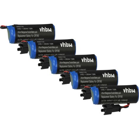 vhbw 5x Battery Replacement for Wallingford TH559EDV410R, 37858 for CNC Router, CNC Controller (2600 mAh, 3 V, Li-Ion)