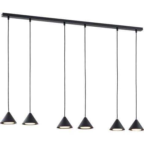 Suspension noire rampe 6 spots réglable GX53 Emibig (1/5)