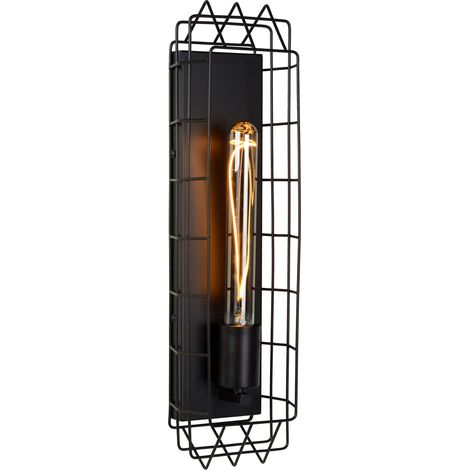 Applique Lucide Lattice acier noire E27 40W IP20 50cm (1/5)