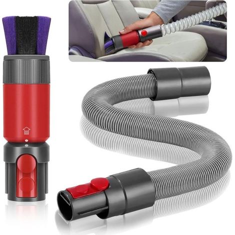 Kit de cepillo antiarañazos de 2 piezas para aspiradoras Dyson, compatible con los accesorios Dyson V7, V8, V10, V11 y V15, con manguera de extensión flexible, para accesorios universales de aspirador (1/4)