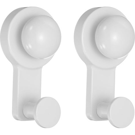 Lot de 2 crochets à ventouse pour intérieur de douche, porte-peignoir, sans perçage, (1/5)