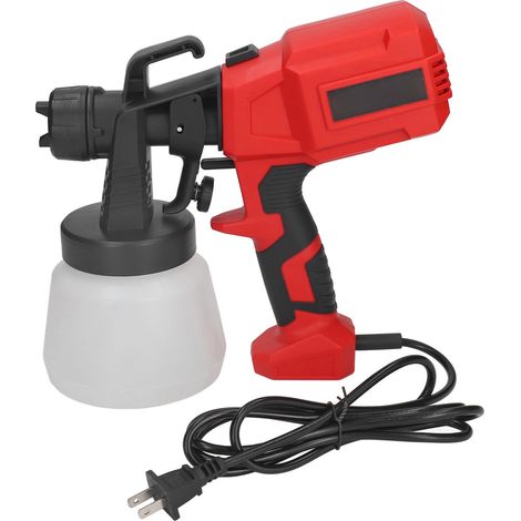 Pistolet à peinture électrique portable 800ML, buse réglable débit, pulvérisateur peinture électrique 110V prise US pour décoration (1/5)