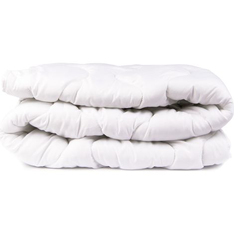 Edredón para todas las estaciones de 160x200 cm, acolchado, relleno antialérgico, blanco clásico.