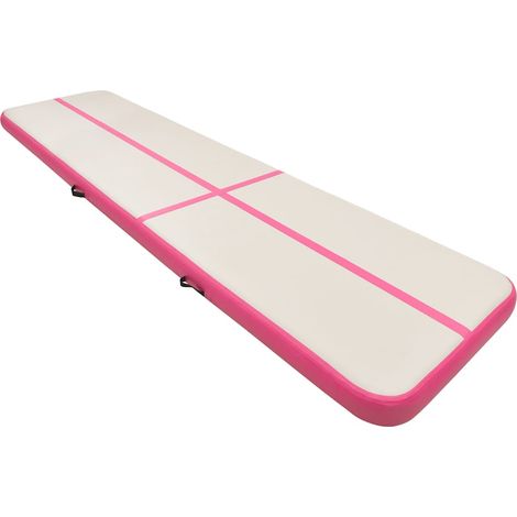 Tapis gonflable de gymnastique avec pompe 800x100x15cm PVC Rose (1/5)