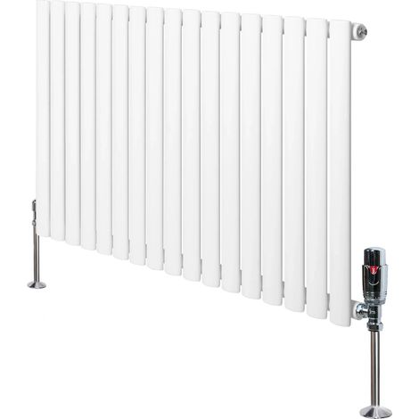 Oval Single Column Radiator & Valves – 600mm x 1020mm – White (1/5)