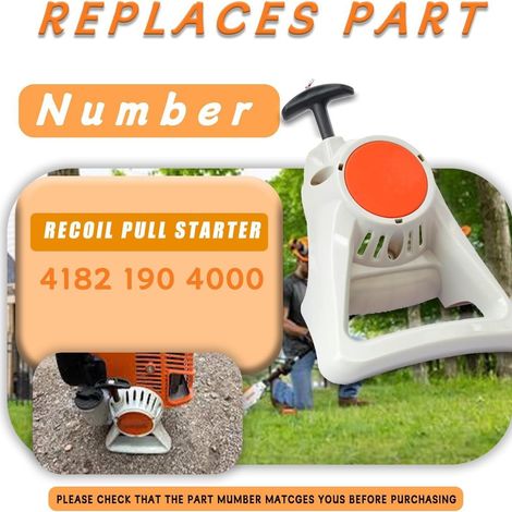 4182-190-4000 pull plate (4182 190 4000) is compatible with Stihl HT130 and HT131 starters. (1/4)
