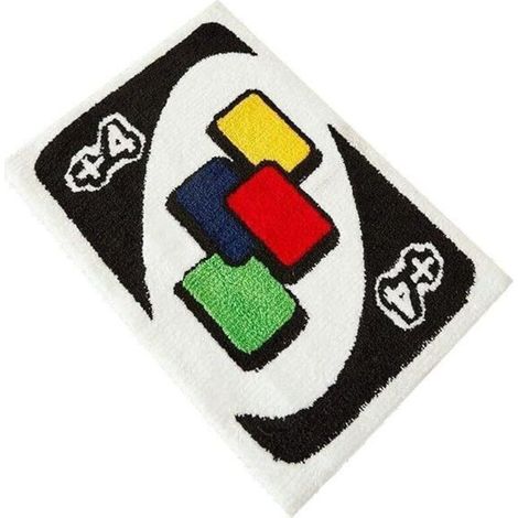 [NEVER USED] UNO – Card-shaped rug, non-slip, washable, modern, abstract, cute, unique for bathroom, bedroom, fun gift for