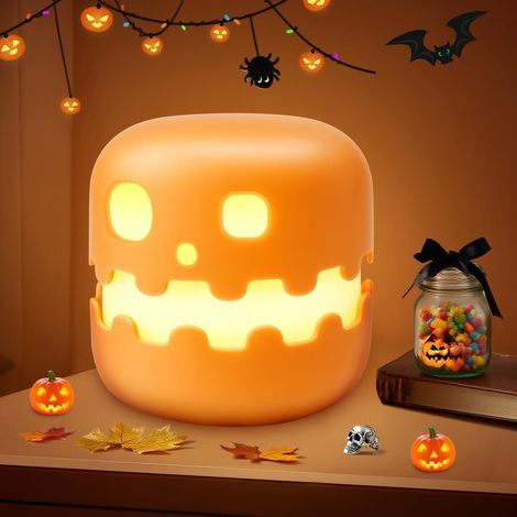 CCYKXAHalloween Citrouille Lumineuse,HalloweenDecoration Lumineuse Lanterne,LED Pumpkin Light Citrouille Lumineuse pour Intérieur Décoration Halloween Party (1/5)