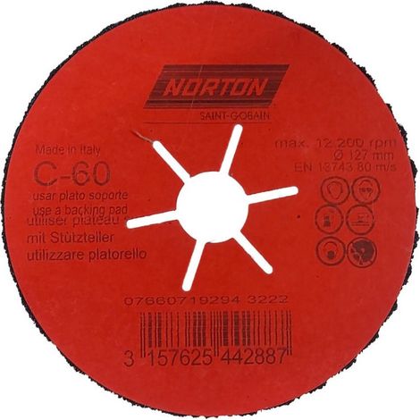 DISCO SEMIFLEXIBLE NORTON CP FLEX 127MM P.60 - P8 CP127 60 (1/2)
