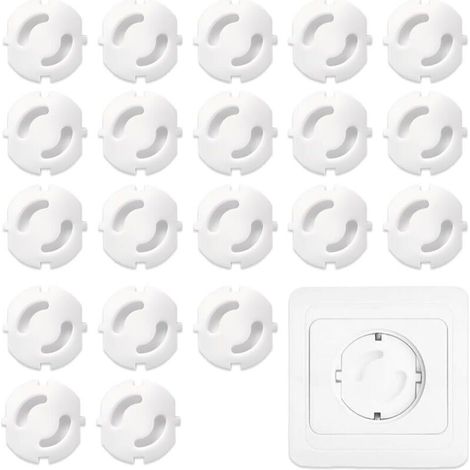20 pièces Cache Bébé Securite Enfant et BébéProtection Prise Electrique Bebe Protege et Sécurité Domestique pour Enfants (Blanc)