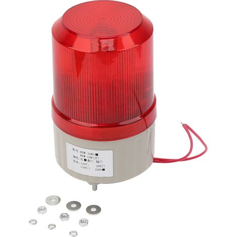 Feu de signalisation clignotant rotatif 220 V CA, LED rouge, diamètre 75 mm