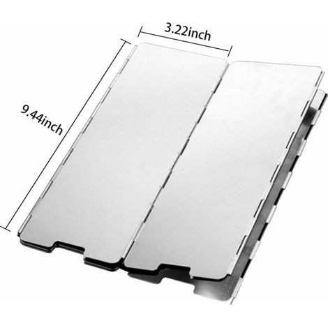 Wind Protection Réchaud à gaz pliable en aluminium Protection contre le vent Réchaud de camping avec 10 lattes en aluminium, Pare-vent pour réchaud de camping Grill extérieur (1/3)