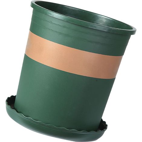 Pot de fleurs rond multifonctionnel en PP perforé, 5 gallons (18 litres), pour semis et repiquage. Dimensions : 28 x 31 x 22 cm.