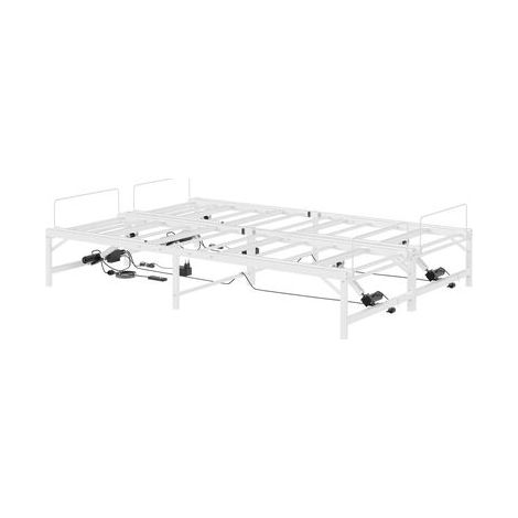 Cadre de lit électrique réglable, blanc, 120 × 190 cm, acier, idéal chambre à coucher, style moderne, montage simple (1/5)