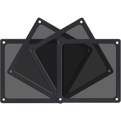 Lot de 4 Filtre à poussière, Maille nylon 80, Cadre magnétique, Pour ventilateur ordinateur 120mm (1/4)